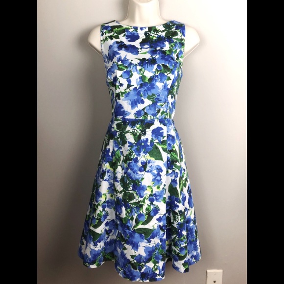 Milly Dresses & Skirts - Milly White Blue Floral Dress Size 12
